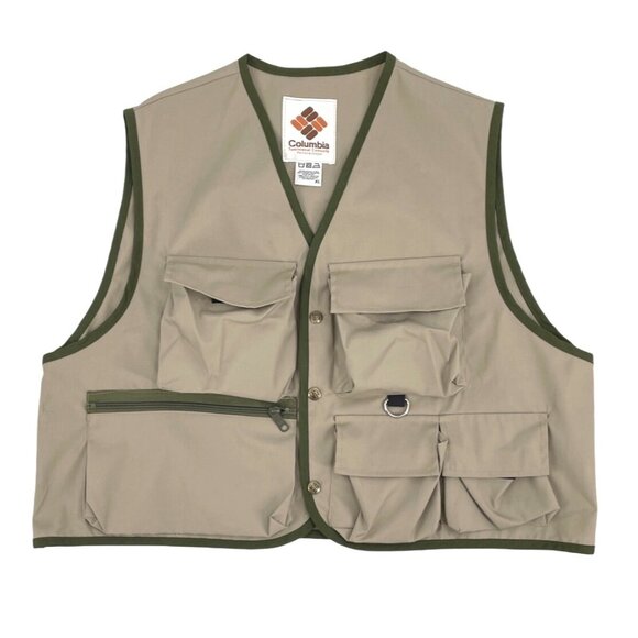 Columbia Other - Vintage 70's Columbia Mens Fishing Utility Vest XL Beige Outdoor Pockets Safari